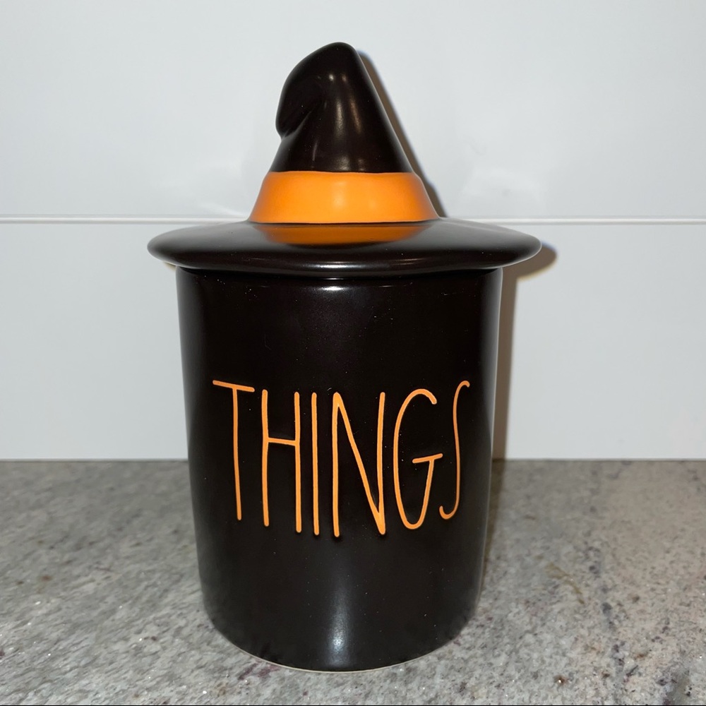 Rae Dunn Things Canister w/ Witch Hat Lid